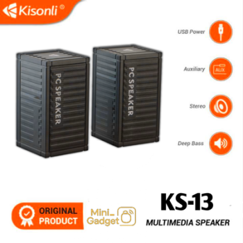 Kisonli KS-13 Wired USB Speaker | Best Compact Speaker for Laptop, Desktop & Mobile