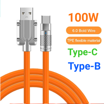 Baseus Zinc Alloy 100W Super Fast Charging Cable Liquid Silicone Fast Charging Data Cable For Micro USB Type-C With Indication Light