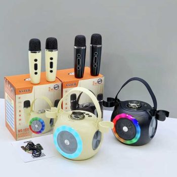WS-1970 15W Portable Outdoor Party DJ Wireless Blue Tooth TWS USB TF FM Karaoke Speaker With 2 Wireless Mic Microphone
