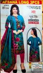 Three pice-Fashionable Printed Afsana Long Three piece for women