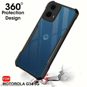 Transparent Shockproof Case for Motorola Moto G45/G34 5G | Lightweight, Slim & Protective Black Cover