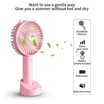 Stay Cool Anywhere with the Portable Mini USB Rechargeable Hand Fan Type-C Charging System : A Compact and Convenient Travel Companion 3speed  Powered by Lithium Battery