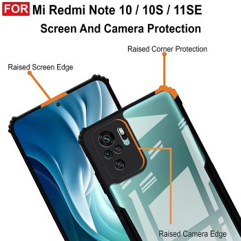 For Xiaomi Redmi Note 10 / Xiaomi Redmi Note 10S / Xiaomi Redmi Note 10 4G Edge-Reinforced Shockproof Cushion Back Clear Hybrid Transparent Hard Cover Casing - Phone Back Cover