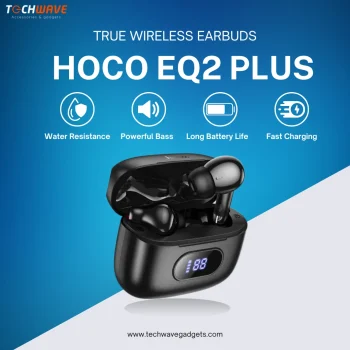 Hoco EQ2 Plus True Wireless Earbuds – Bluetooth 5.4, 7H Playtime, Smart Touch & Siri Support