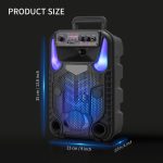 Elimavi Karaoke Machine with Microphone, 8 inch Portable Speaker and LED Colorful Lights, Subwoofer PA System with Remote Control Supports TF Card/USB/FM/AUX/TWS/MIC (8 inch)