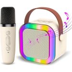 K12 Karaoke Machine Portable 5.3 Bluetooth Speaker System with 1 Wireless Microphones for Home Family Sing