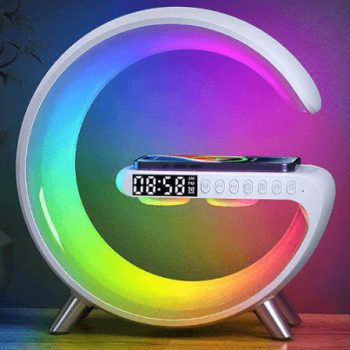 Smart Sound G63 Mini Bluetooth Speaker with Colorful RGB Light, Wireless Charging & Alarm Clock