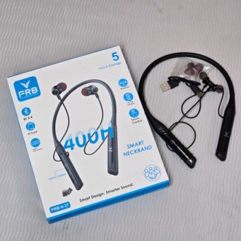 FRB N-27 Wireless Neckband Bluetooth Earphone – 50H Talk Time, Bluetooth 5.4, Voice Changer, TF Card Support